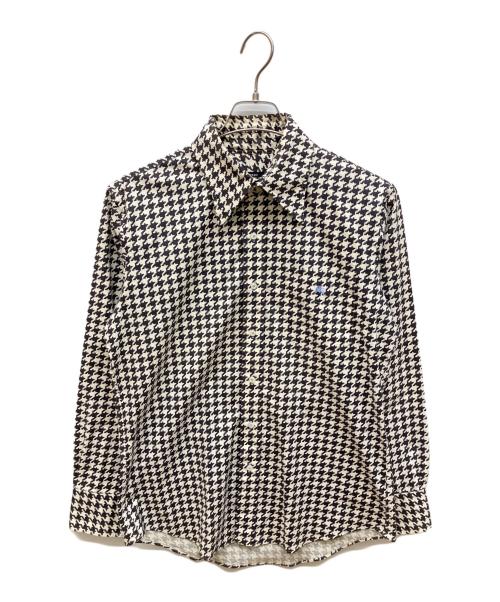 BURBERRY BLACK LABEL（バーバリーブラックレーベル）BURBERRY BLACK LABEL (バーバリーブラックレーベル) 総柄シャツ ロングスリーブシャツ ホワイト×ブラック サイズ:2の古着・服飾アイテム