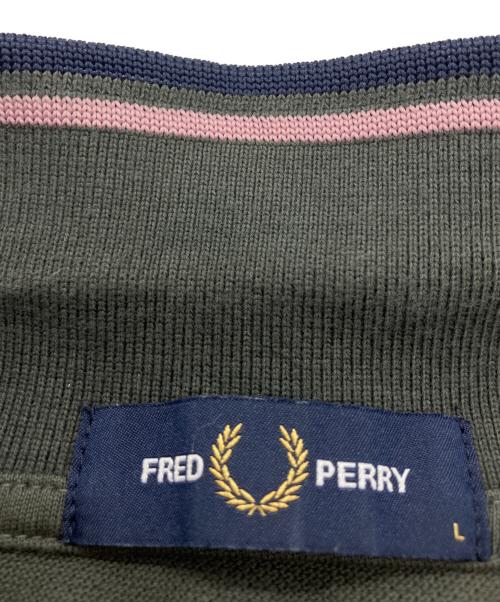 FRED PERRY（フレッドペリー）FRED PERRY (フレッドペリー) 長袖ポロシャツ カーキ サイズ:Lの古着・服飾アイテム