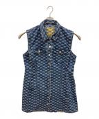 MICHAEL KORSマイケル・コース）の古着「Logo Jacquard Stretch Denim Sleeveless Shirtdress」｜インディゴ