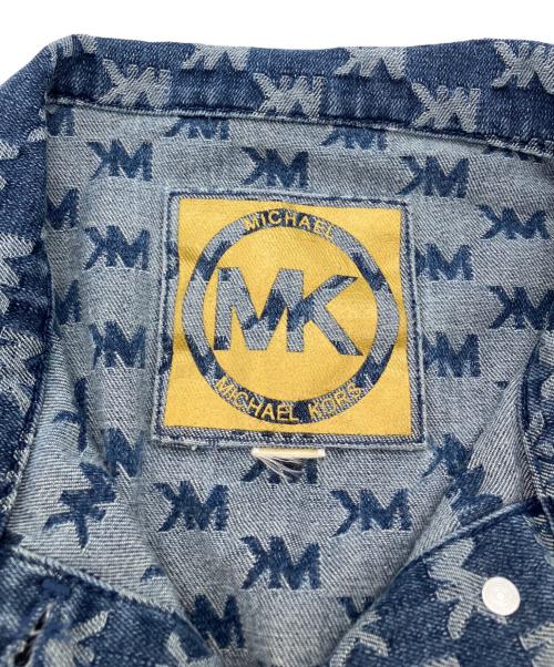 MICHAEL KORS（マイケルコース）MICHAEL KORS (マイケル・コース) Logo Jacquard Stretch Denim Sleeveless Shirtdress インディゴ サイズ:不明の古着・服飾アイテム