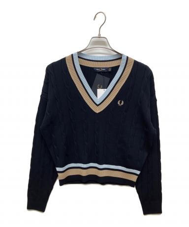 フレッドペリー　Bold Tipped Cable Knit Jumper 中古・古着通販】FRED PERRY (フレッドペリー) BOLD TIPPED CABLE KNIT