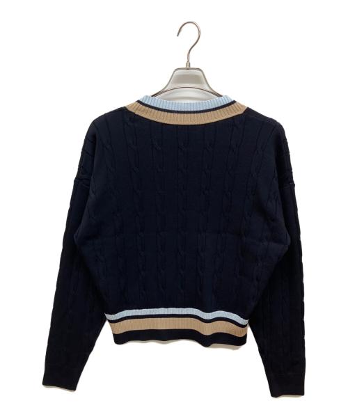 FRED PERRY（フレッドペリー）FRED PERRY (フレッドペリー) BOLD TIPPED CABLE KNIT JUMPER ネイビー サイズ:10 未使用品の古着・服飾アイテム