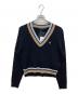 FRED PERRY（フレッドペリー）の古着「BOLD TIPPED CABLE KNIT JUMPER」｜ネイビー