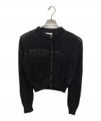 Matin Kimマーティン・キム）の古着「BACK JACQUARD LOGO KNIT ZIP UP」｜ブラック