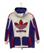adidasアディダス）の古着「プルオーバーパーカー」｜ホワイト×パープル