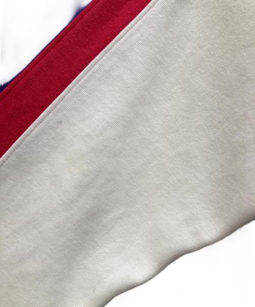 adidas（アディダス）adidas (アディダス) プルオーバーパーカー ホワイト×パープル サイズ:M-Lの古着・服飾アイテム
