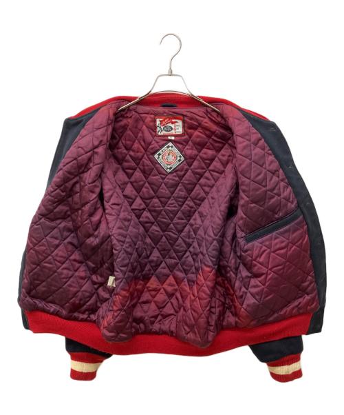 eff（-）EFF (-) メルトンスタジアムジャンパー ブラック サイズ:XLの古着・服飾アイテム