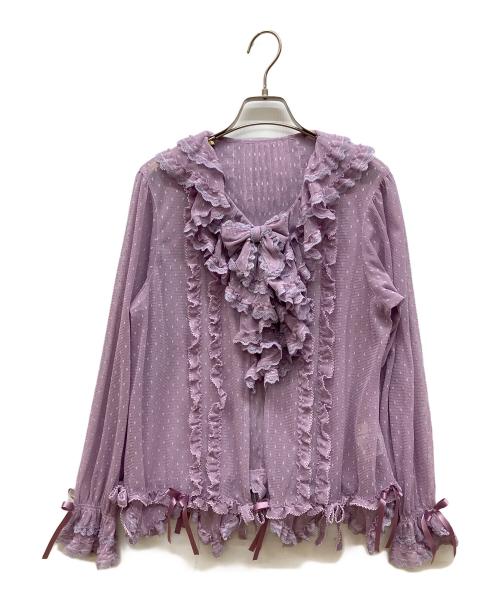PINK HOUSE（ピンクハウス）PINK HOUSE (ピンクハウス) フリルブラウス パープル サイズ:- 未使用品の古着・服飾アイテム