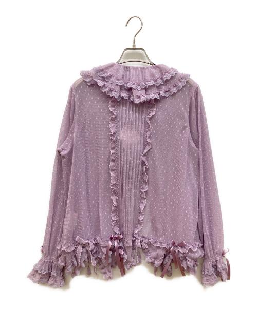 PINK HOUSE（ピンクハウス）PINK HOUSE (ピンクハウス) フリルブラウス パープル サイズ:- 未使用品の古着・服飾アイテム