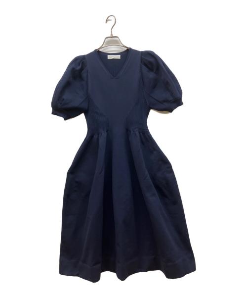 CELFORD（セルフォード）CELFORD (セルフォード) ホールガーメントボリュームスリーブワンピース ネイビー サイズ:38の古着・服飾アイテム