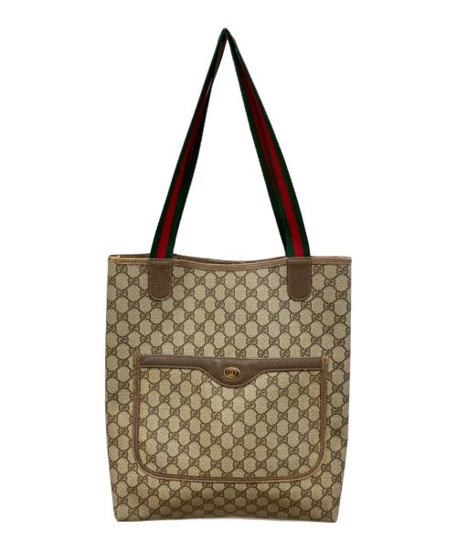 GUCCI（グッチ）GUCCI (グッチ) PVCシェリーライントートバッグ ベージュの古着・服飾アイテム