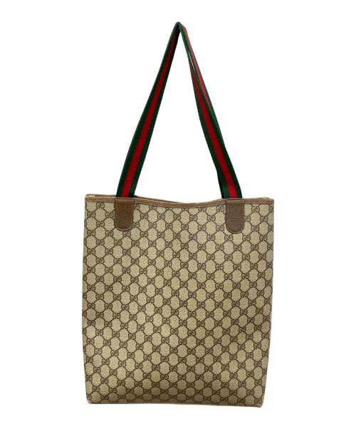 GUCCI（グッチ）GUCCI (グッチ) PVCシェリーライントートバッグ ベージュの古着・服飾アイテム