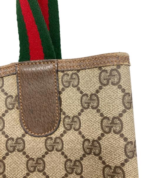 GUCCI（グッチ）GUCCI (グッチ) PVCシェリーライントートバッグ ベージュの古着・服飾アイテム