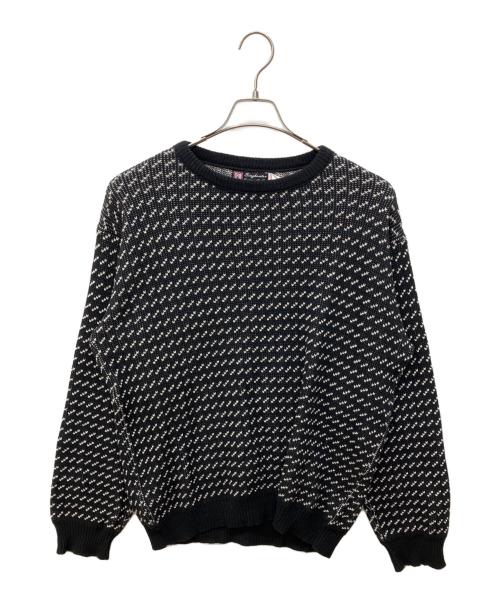 binghamton knitting company（ビンガムトンニッティングカンパニー）Binghamton Knitting Company (ビンガムトンニッティングカンパニー) バーズアイニット ブラック サイズ:Ｌの古着・服飾アイテム