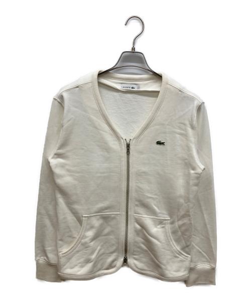 LACOSTE（ラコステ）LACOSTE (ラコステ) プレミアムスウェットジップカーディガン ホワイト サイズ:3の古着・服飾アイテム