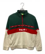 HUFハフ）の古着「Taped 1/4 Zip Fleece」｜グリーン