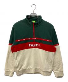 HUF（ハフ）の古着「Taped 1/4 Zip Fleece」｜グリーン