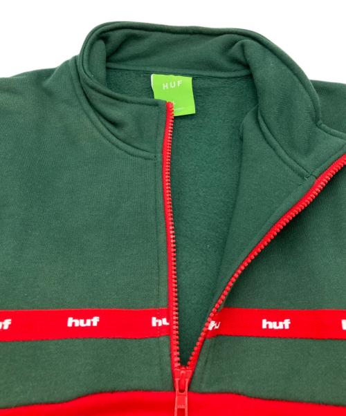 HUF（ハフ）HUF (ハフ) Taped 1/4 Zip Fleece グリーン サイズ:Ｌの古着・服飾アイテム