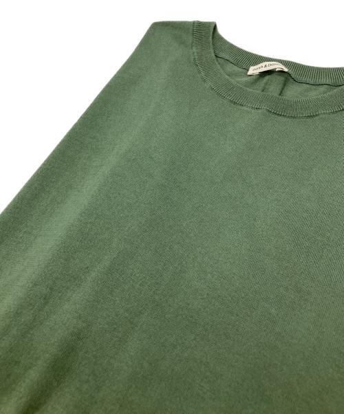 cash&barba（キャッシュ アンド バルバ）CASH&BARBA (キャッシュ アンド バルバ) シーアイランドコットン 半袖ニット グリーン サイズ:3の古着・服飾アイテム