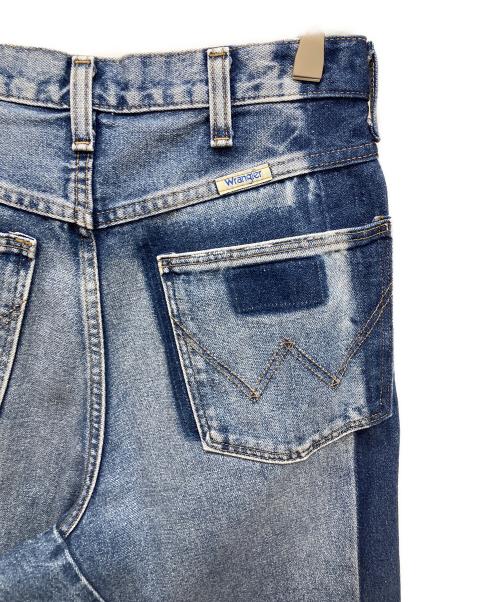 Wrangler（ラングラー）Wrangler (ラングラー) パッチワークデザインワイドデニムパンツ インディゴ サイズ:XSの古着・服飾アイテム