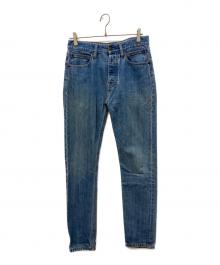 Calvin Klein Jeans（カルバンクラインジーンズ）の古着「テーパードデニムパンツ　ボタンフライ」｜インディゴ