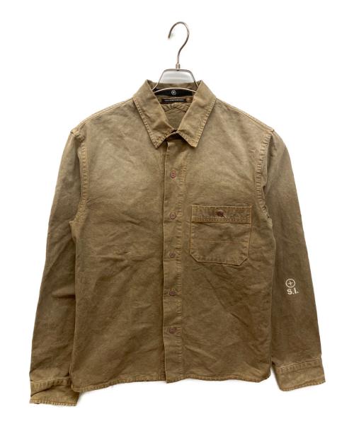 STONE ISLAND（ストーンアイランド）STONE ISLAND (ストーンアイランド) ワークシャツ　DENIMSライン ブラウン サイズ:Mの古着・服飾アイテム