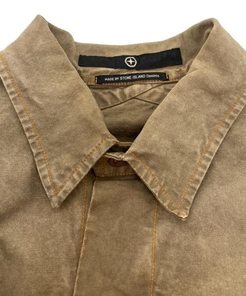 STONE ISLAND（ストーンアイランド）STONE ISLAND (ストーンアイランド) ワークシャツ　DENIMSライン ブラウン サイズ:Mの古着・服飾アイテム