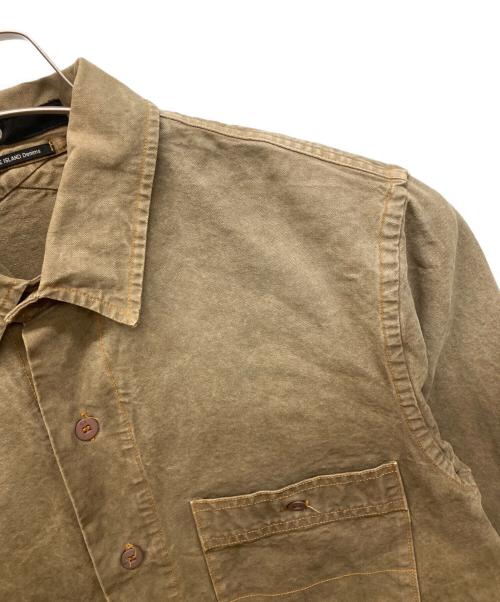 STONE ISLAND（ストーンアイランド）STONE ISLAND (ストーンアイランド) ワークシャツ　DENIMSライン ブラウン サイズ:Mの古着・服飾アイテム
