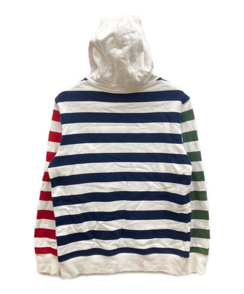 HUF（ハフ）HUF (ハフ) ボーダープルオーバーパーカー ホワイト サイズ:Mの古着・服飾アイテム