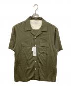 SATURDAYサタデー）の古着「Solid Rayon Open Collar S/S Shirt」｜カーキ