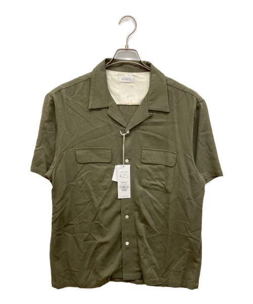 SATURDAY（サタデー）SATURDAY (サタデー) Solid Rayon Open Collar S/S Shirt カーキ サイズ:Lの古着・服飾アイテム