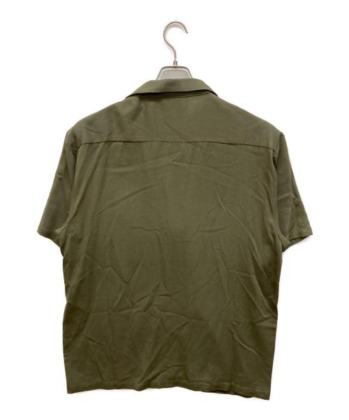 SATURDAY（サタデー）SATURDAY (サタデー) Solid Rayon Open Collar S/S Shirt カーキ サイズ:Lの古着・服飾アイテム