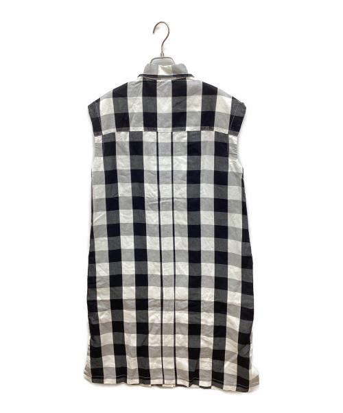 FRED PERRY（フレッドペリー）FRED PERRY (フレッドペリー) モノクロームチェック柄 シャツワンピース ブラック サイズ:UK10の古着・服飾アイテム