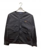 FRED PERRYフレッドペリー）の古着「COLLARLESS OVERSHIRT」｜ブラック