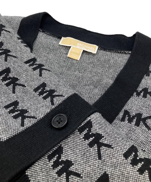 MICHAEL MICHAEL KORS（マイケル マイケルコース）MICHAEL MICHAEL KORS (マイケル マイケルコース) MKロゴ ジャカード Vネック カーディガン グレー サイズ:XLの古着・服飾アイテム