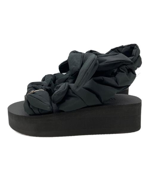 RED VALENTINO（レッドヴァレンティノ）RED VALENTINO (レッドヴァレンティノ) ボウディテール オープントゥ 　サンダル ブラック サイズ:37の古着・服飾アイテム