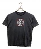 WEST COAST CHOPPERSウエストコーストチョッパーズ）の古着「アイアンクロスロゴTシャツ」｜ブラック