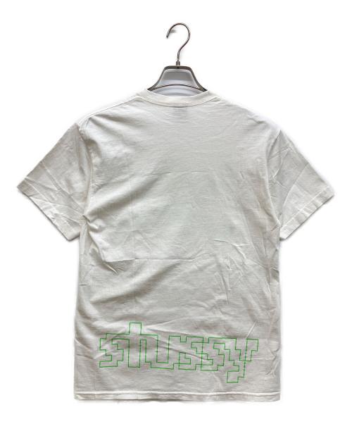 stussy（ステューシー）stussy (ステューシー) ピクセル スカルプリントTシャツ ホワイト サイズ:Mの古着・服飾アイテム