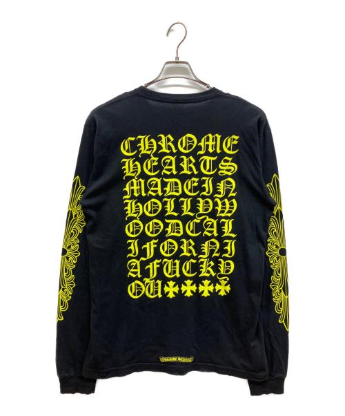 CHROME HEARTS（クロムハーツ）CHROME HEARTS (クロムハーツ) Neon Back Print L/S Tee/ホースシューポケットL/STシャツ ブラック サイズ:Lの古着・服飾アイテム