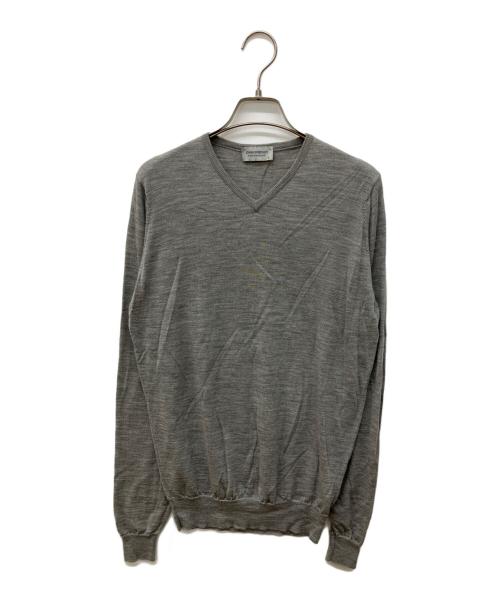 JOHN SMEDLEY（ジョンスメドレー）JOHN SMEDLEY (ジョンスメドレー) Vネックウールニット グレー サイズ:Mの古着・服飾アイテム