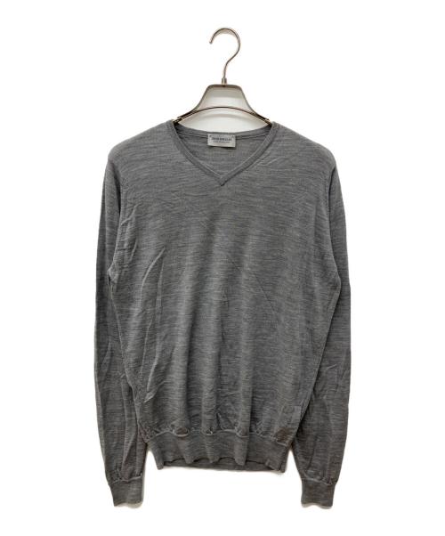 JOHN SMEDLEY（ジョンスメドレー）JOHN SMEDLEY (ジョンスメドレー) Vネックウールニット グレー サイズ:Ｌの古着・服飾アイテム