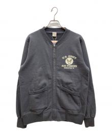 BUZZ RICKSON'S（バズリクソンズ）の古着「SET-IN ZIP SWEAT SHIRT “U.S. ARMY AIR FORCES”（セットイン ジップ スウェットシャツ USアーミー エアフォース）」｜ブラック