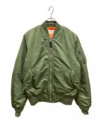 ALPHAアルファ）の古着「MA-1ジャケット」｜グリーン