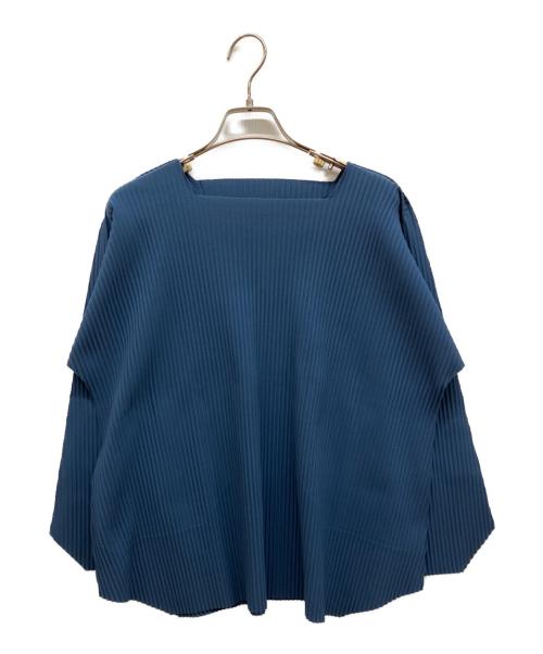 me ISSEY MIYAKE（ミーイッセイ ミヤケ）me ISSEY MIYAKE (ミーイッセイ ミヤケ) ヘキサゴンプリーツトップス　長袖カットソー ネイビー サイズ:FREEの古着・服飾アイテム