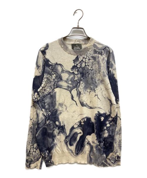 Vivienne Westwood man（ヴィヴィアン ウェストウッド マン）Vivienne Westwood man (ヴィヴィアン ウェストウッド マン) MARBLE KNIT　マーブルニット ホワイト サイズ:44の古着・服飾アイテム