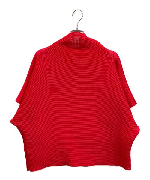 me ISSEY MIYAKE（ミーイッセイ ミヤケ）me ISSEY MIYAKE (ミーイッセイ ミヤケ) ハイネックストレッチプリーツカットソー レッド サイズ:FREEの古着・服飾アイテム