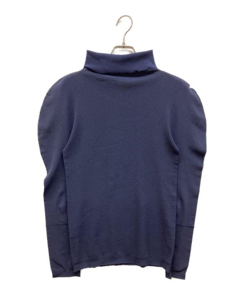 me ISSEY MIYAKE（ミーイッセイ ミヤケ）me ISSEY MIYAKE (ミーイッセイ ミヤケ) ハイネックストレッチカットソー ネイビー サイズ:FREEの古着・服飾アイテム