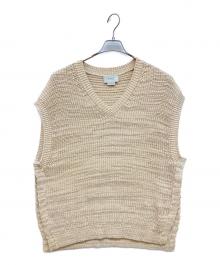YOKE（ヨーク）の古着「5G OVERSIZED V-NECK KNIT（ 5ゲージ オーバーサイズ Vネック ニット ベスト）」｜ブラウン