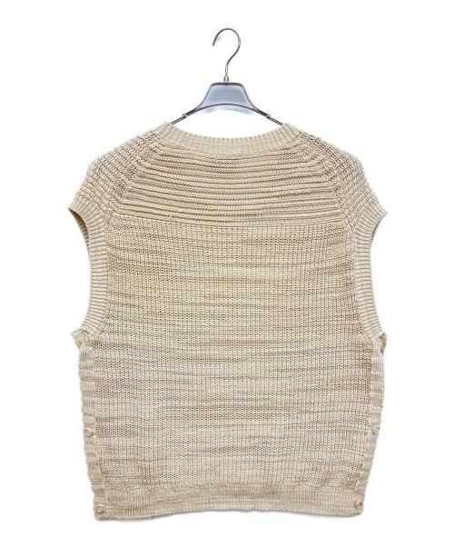 YOKE（ヨーク）YOKE (ヨーク) 5G OVERSIZED V-NECK KNIT（ 5ゲージ オーバーサイズ Vネック ニット ベスト） ブラウン サイズ:Mの古着・服飾アイテム