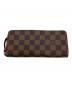 LOUIS VUITTON（ルイ ヴィトン）の古着「ダミエ ポルトフォイユクレマンス　長財布」｜ブラウン